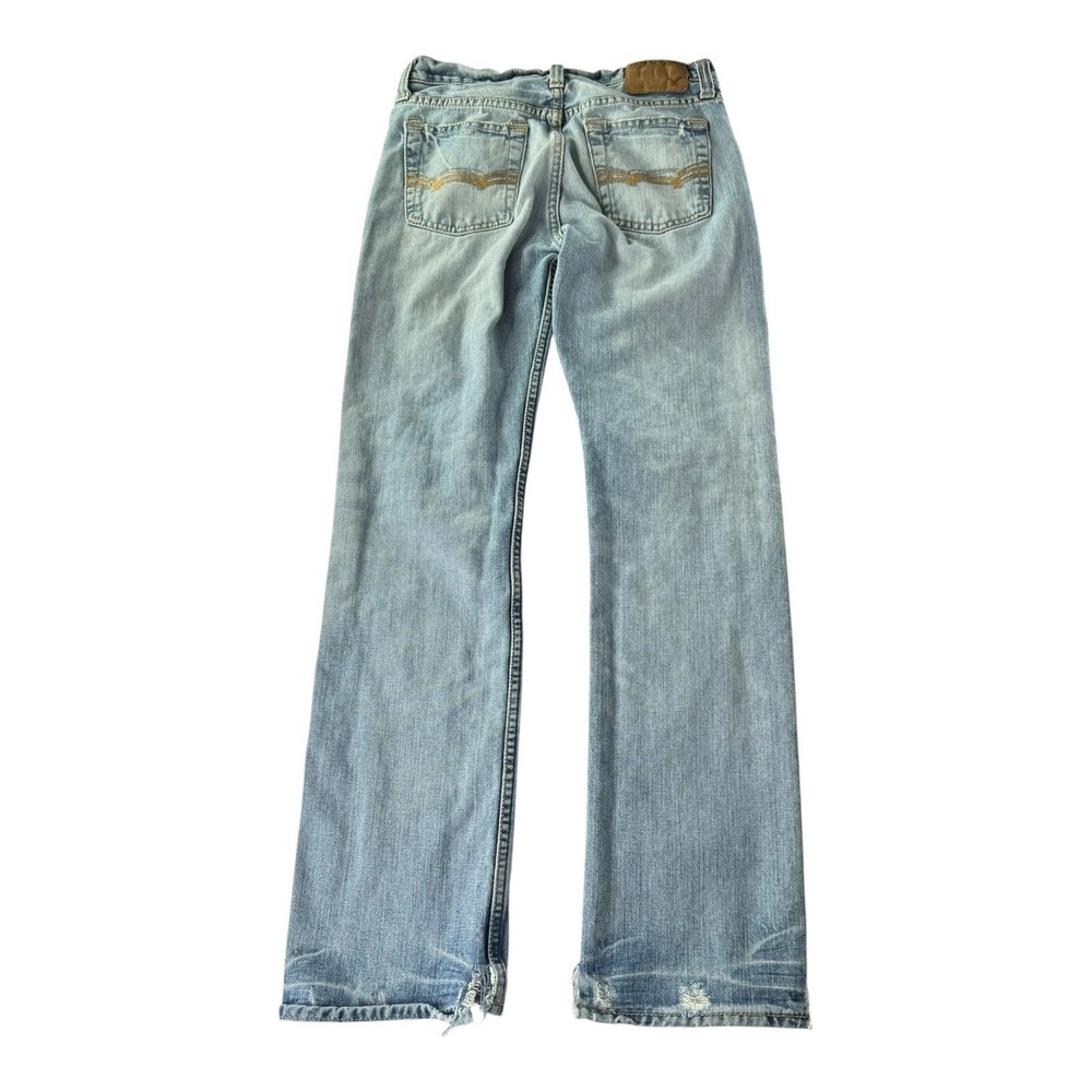 American Eagle Straight Jeans Men's 29x32 Light Wash Distressed Denim Y2K
